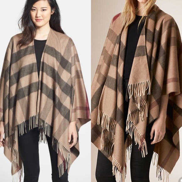 Burberry Accessories - 🎊Sold🎊Burberry Check Print Wool & Cashmere Cape